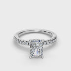 RADIANT ACCENTED PAVE HIDDEN HALO RING