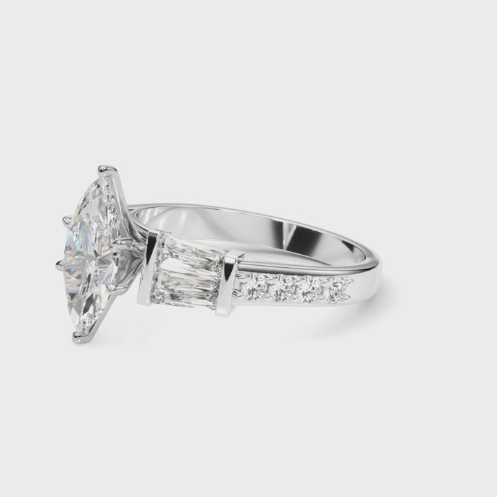 MARQUISE BAGUETTE CHANNEL RING