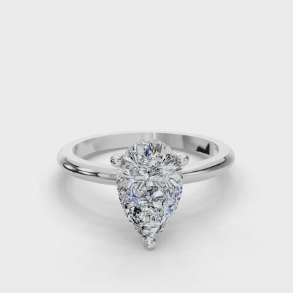 PEAR HIDDEN HALO RING