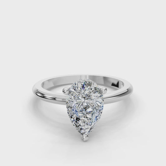PEAR HIDDEN HALO RING
