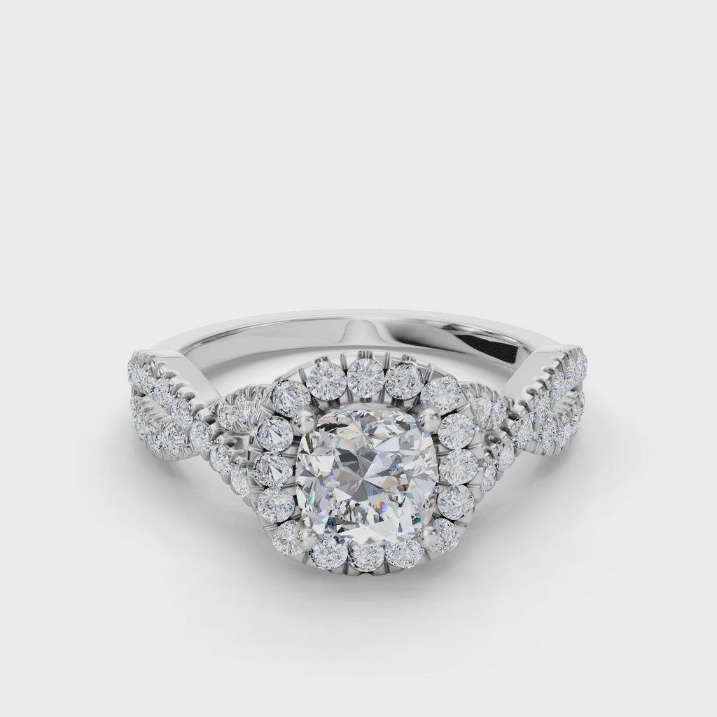 CUSHION NATURE INSPIRED HALO RING