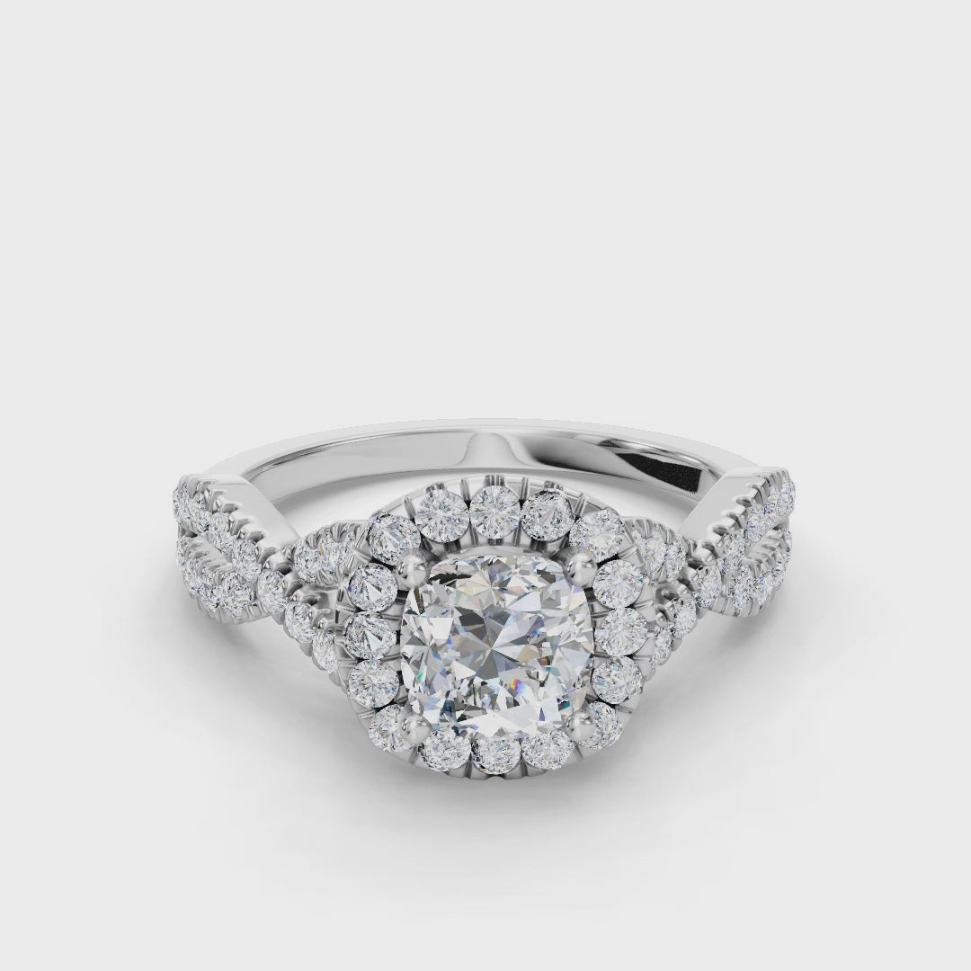 CUSHION NATURE INSPIRED HALO RING