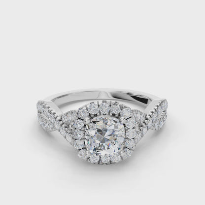 CUSHION NATURE INSPIRED HALO RING
