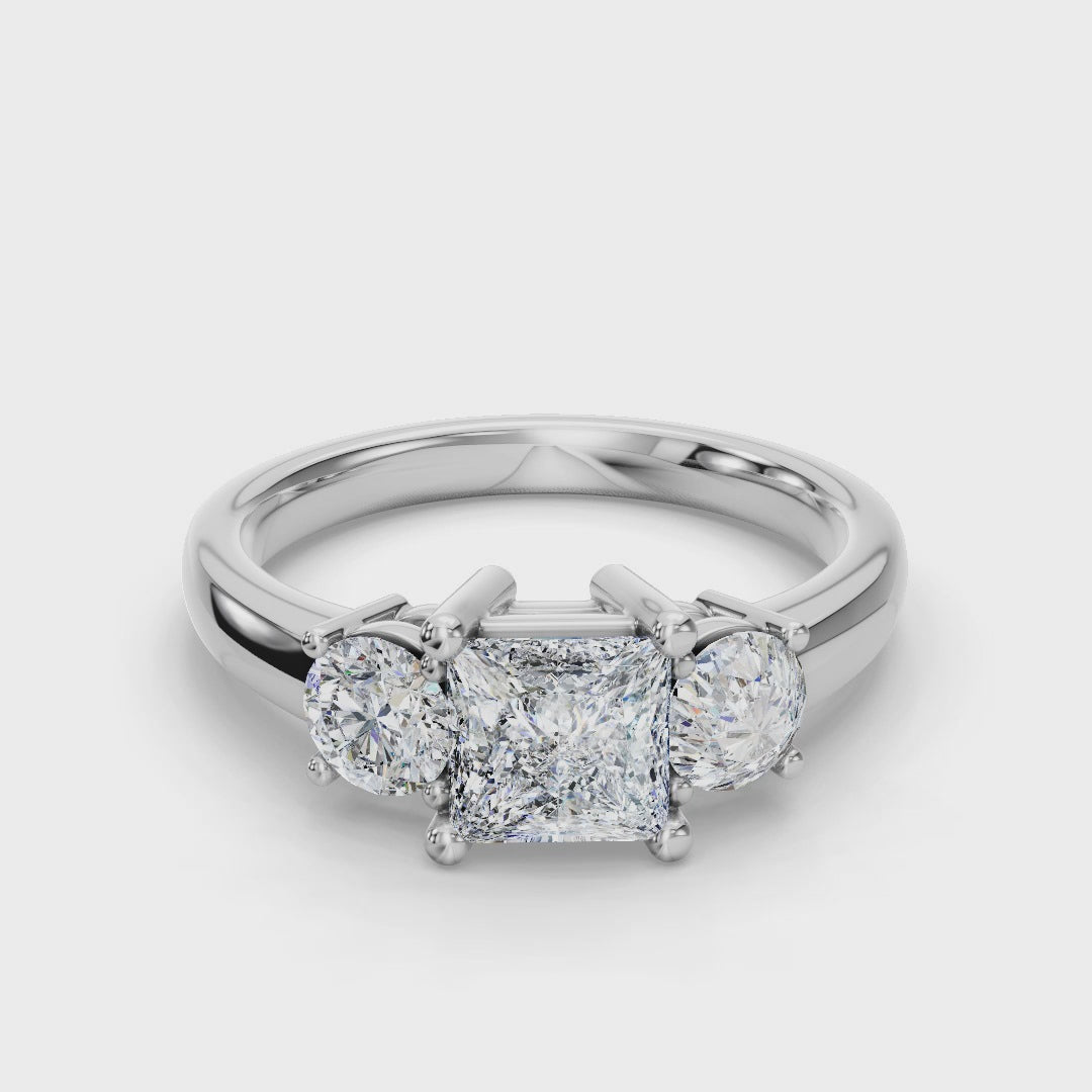 PRINCESS 3 STONE RING