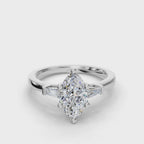MARQUISE BAGUETTE THREE STONE RING