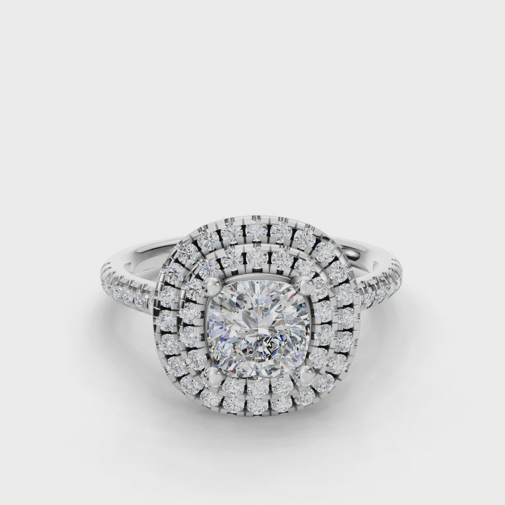 CUSHION HALO WITH PAVE RING