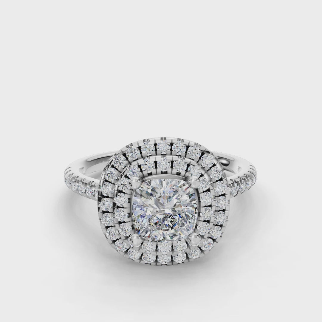 CUSHION HALO WITH PAVE RING