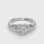 HEART 3 STONE RING