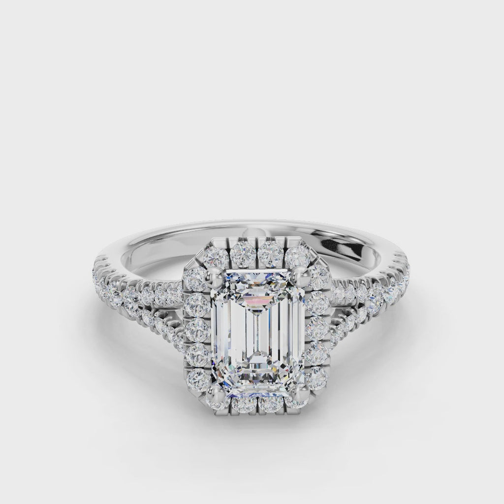 EMERALD CATHEDRAL WITH HALO RING