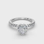 HEART ACCENTED PAVE HIDDEN HALO RING