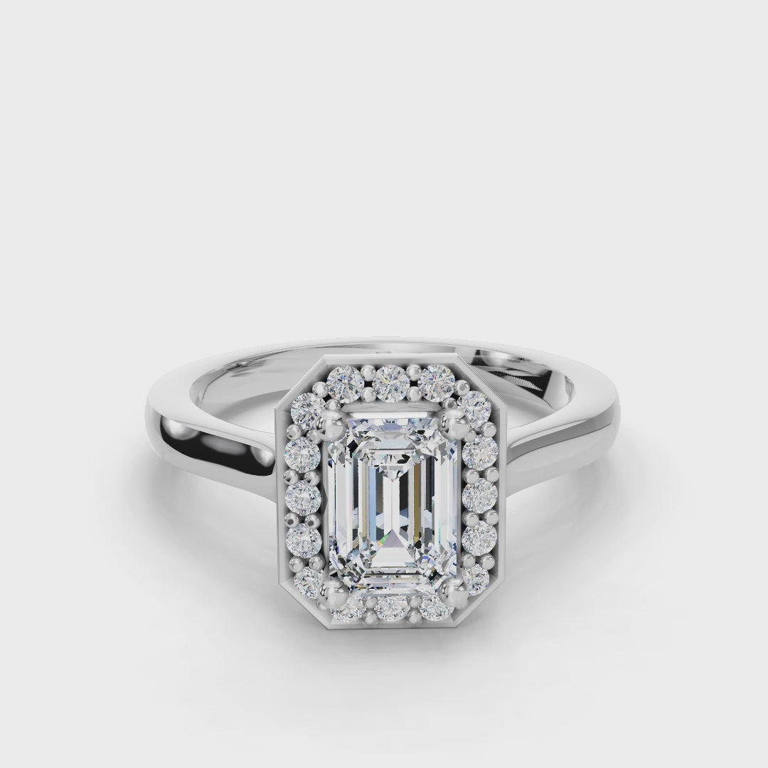 EMERALD HALO RING