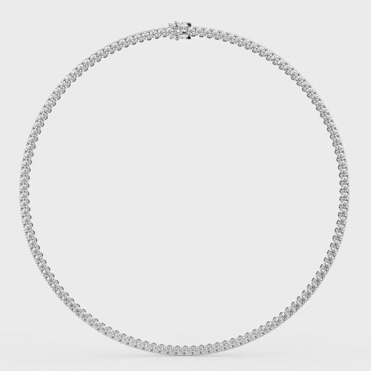14K ROSE ROUND TENNIS NECKLACE ( READY TO SHIP )