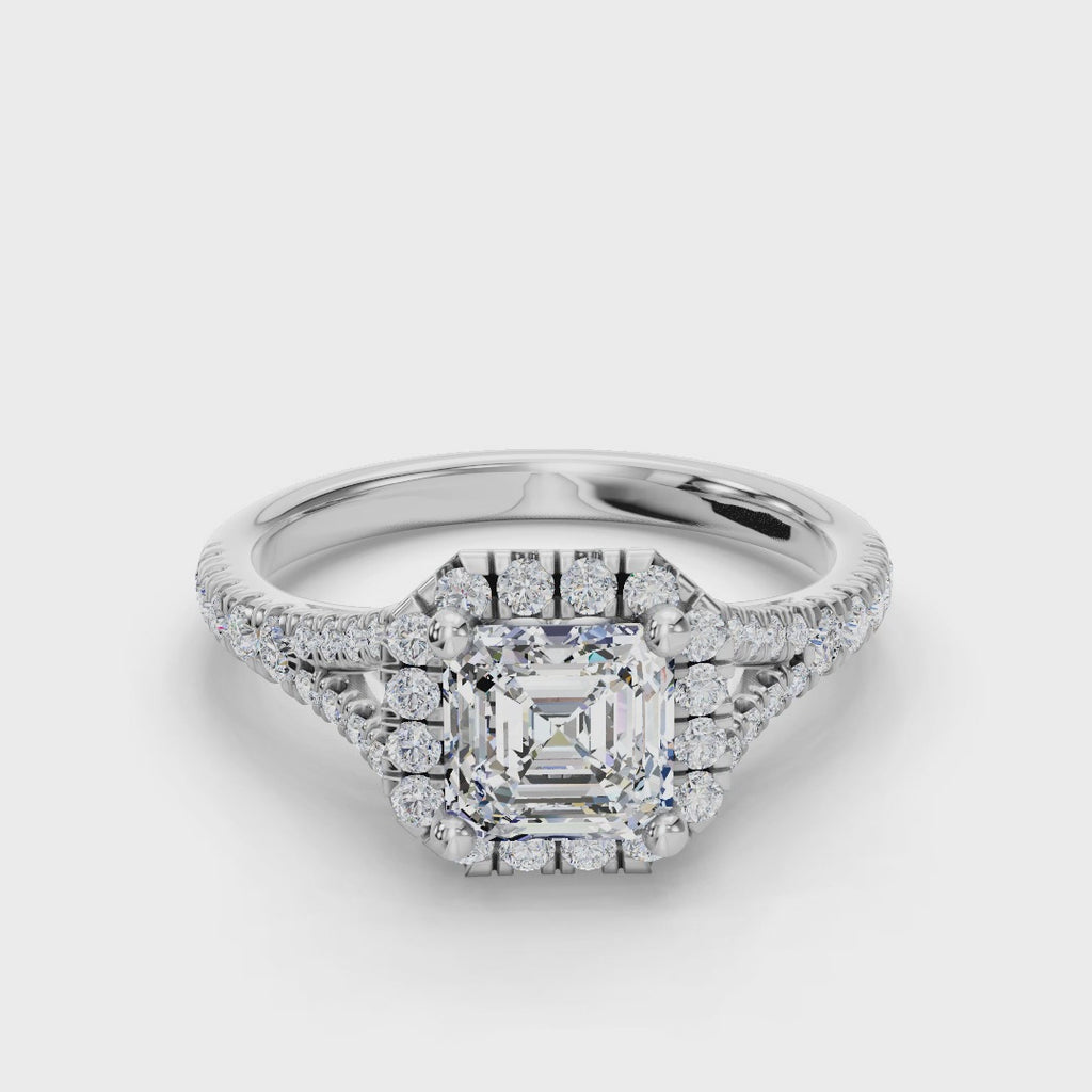 PEAR CATHEDRAL WITH HALO RING