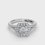 PEAR CATHEDRAL WITH HALO RING