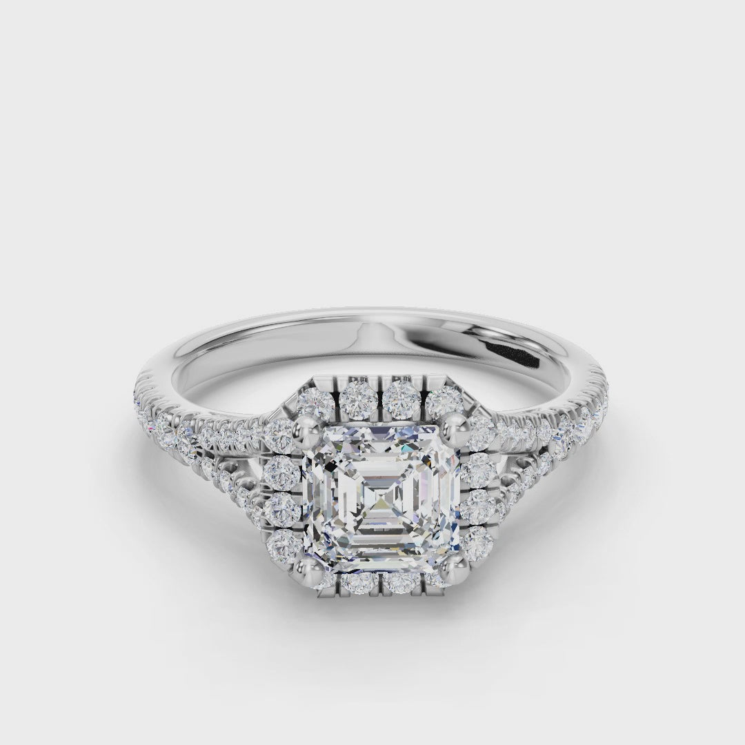 PEAR CATHEDRAL WITH HALO RING