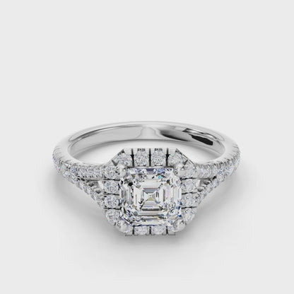 PEAR CATHEDRAL WITH HALO RING