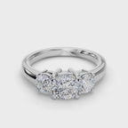 CUSHION 3 STONE RING