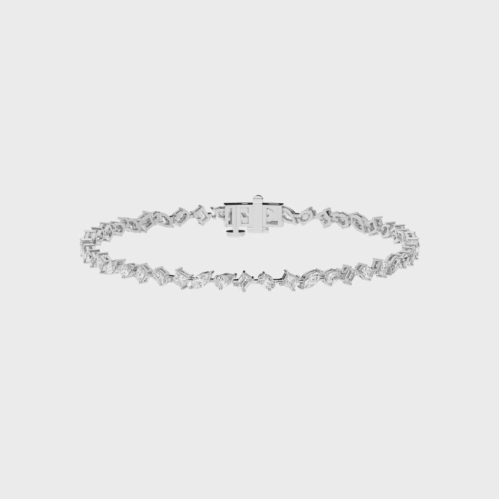 MULTI-SHAPE SLANT TENNIS BRACELET