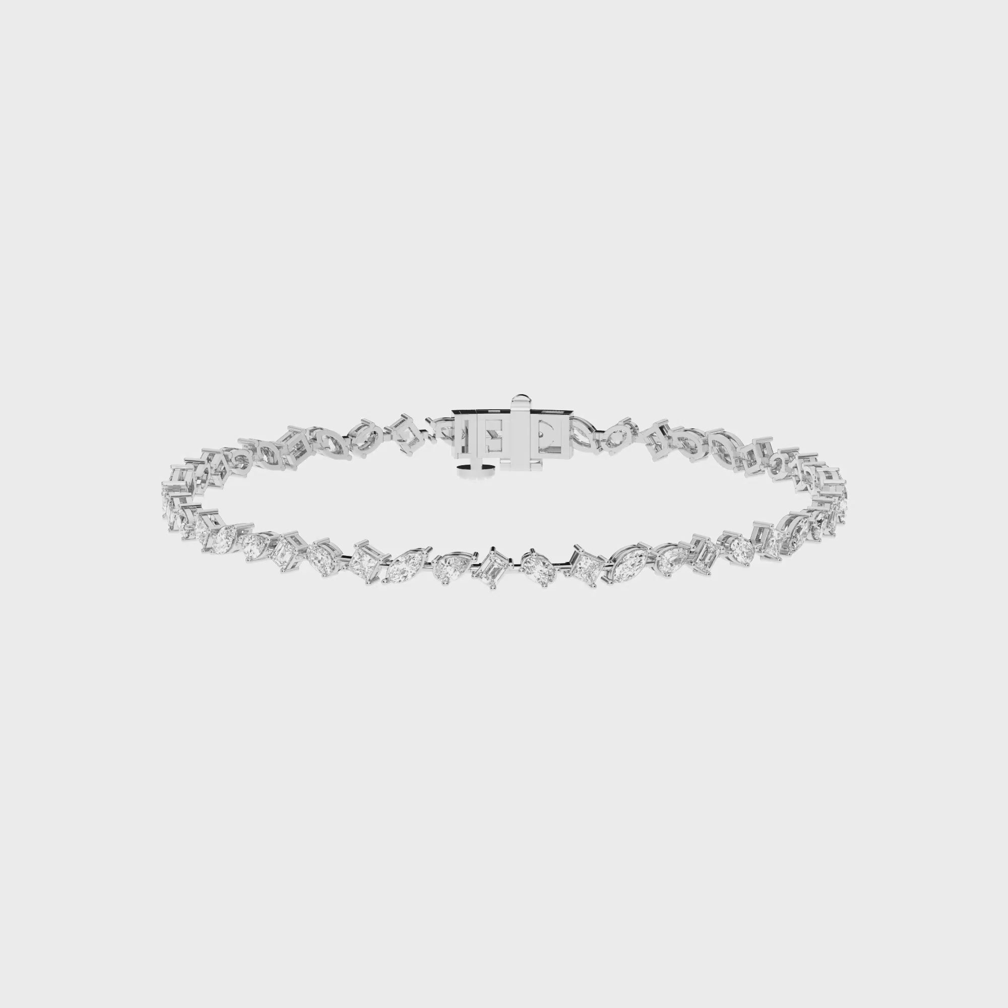 MULTI-SHAPE SLANT TENNIS BRACELET