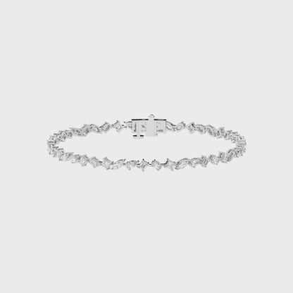 MULTI-SHAPE SLANT TENNIS BRACELET
