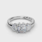 ASSCHER 3 STONE RING