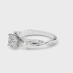 CUSHION FLORAL NATURE INSPIRED CHANNEL RING