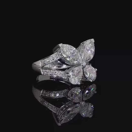 BUTTERFLY PAVE SPLIT SHANK RING