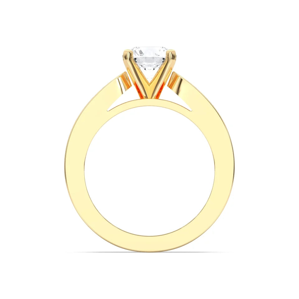 Round Cut Lab Diamond Engagement Ring with with channel set side stones| D VS1