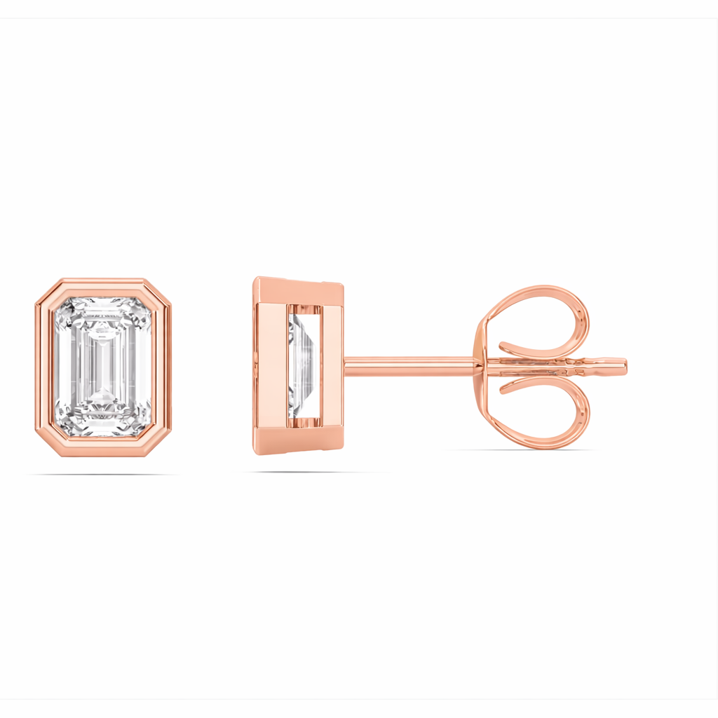 EMERALD BEZEL EARRINGS