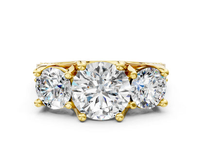ROUND 3 STONE RING - M&D Signature Jewels