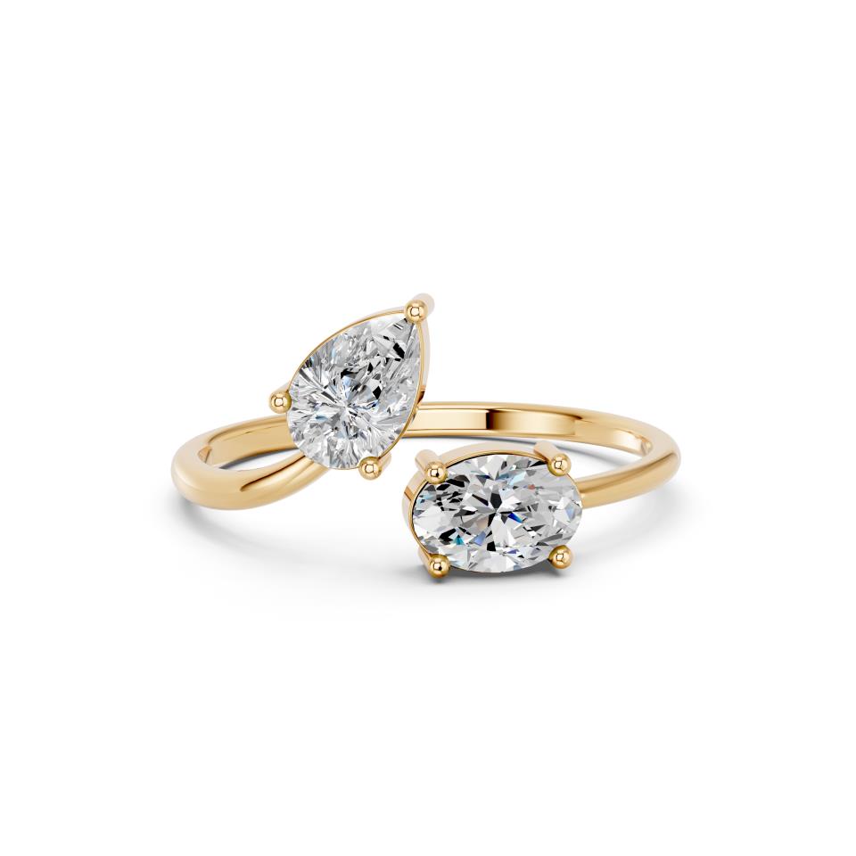PEAR & OVAL TOI MOI RING