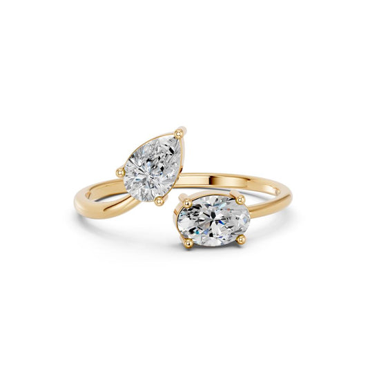 PEAR & OVAL TOI MOI RING
