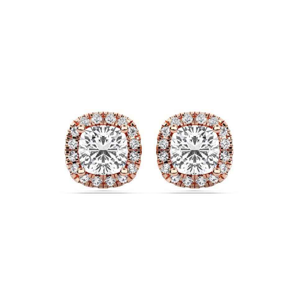 CUSHION HALO EARRING