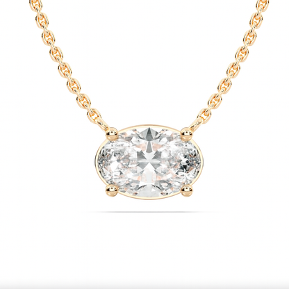 OVAL SOLITAIRE PENDANT - M&D Signature Jewels