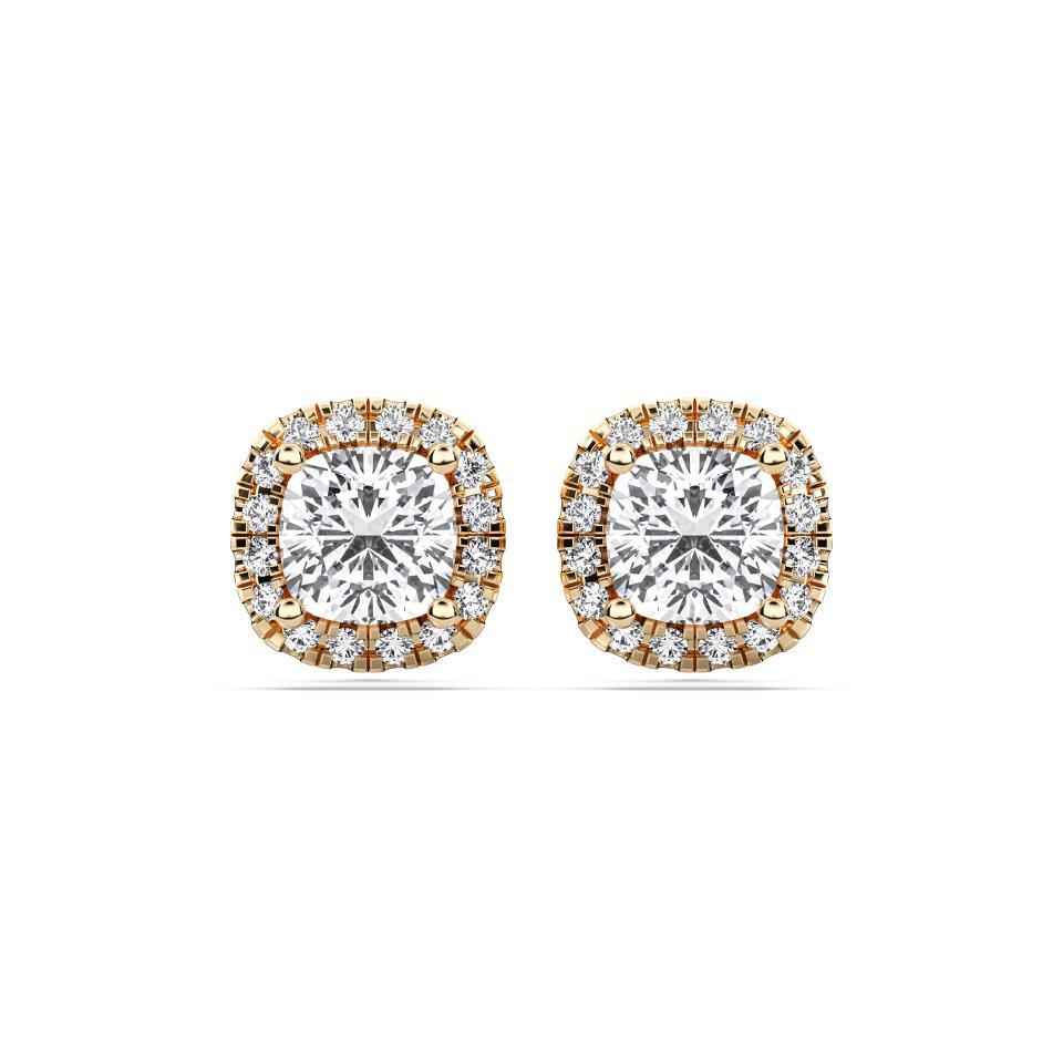 CUSHION HALO EARRING