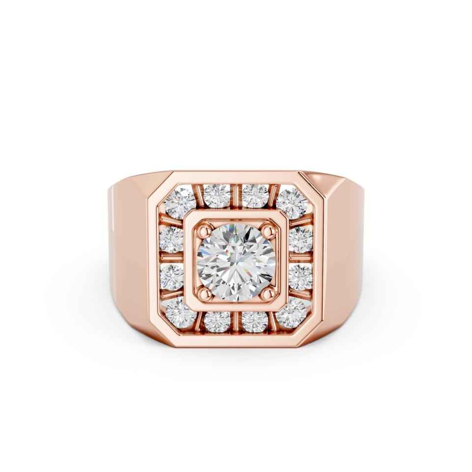 ROUND HALO MENS RING