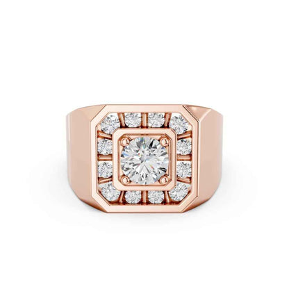 ROUND HALO MENS RING