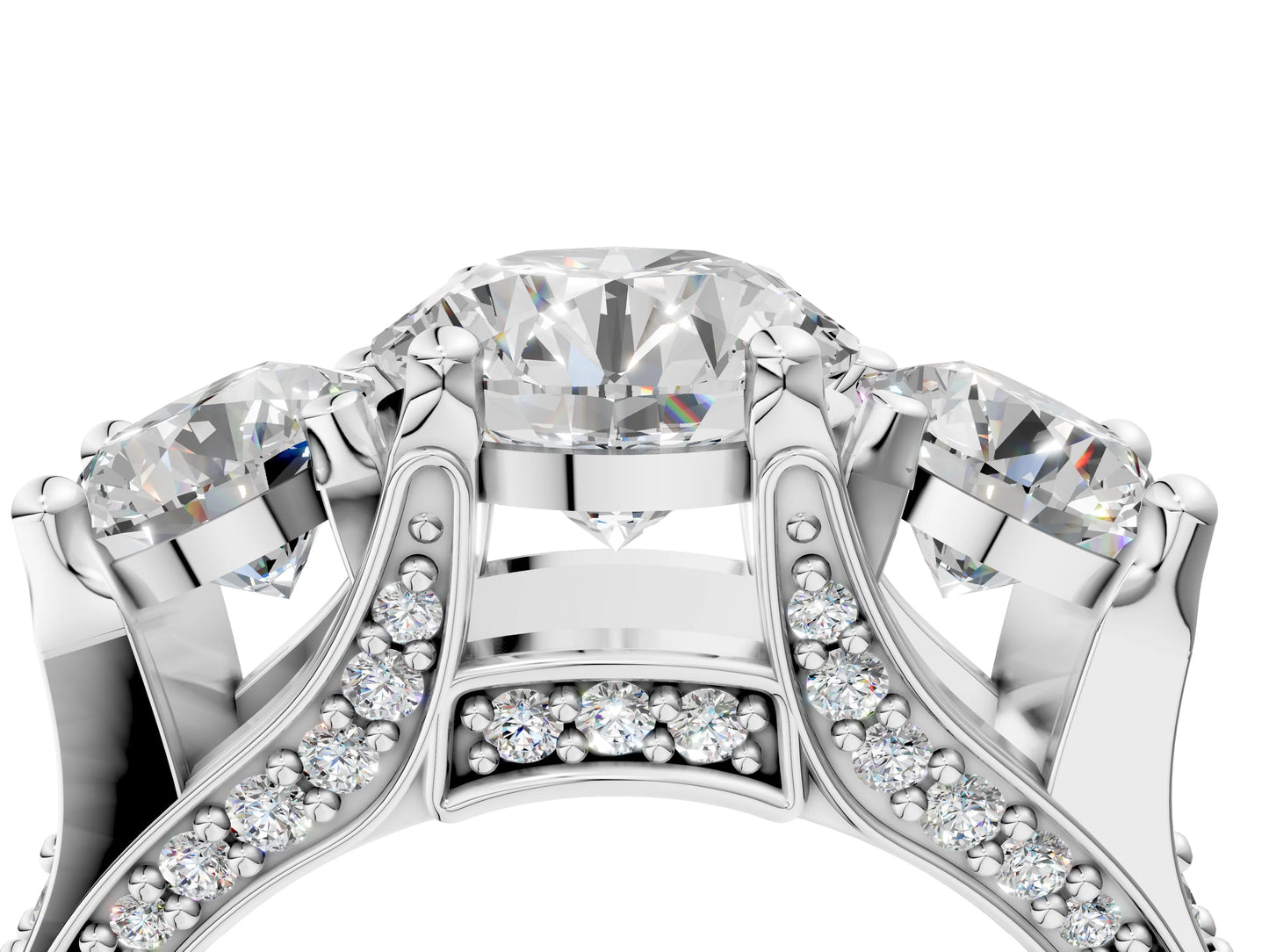ROUND 3 STONE RING - M&D Signature Jewels