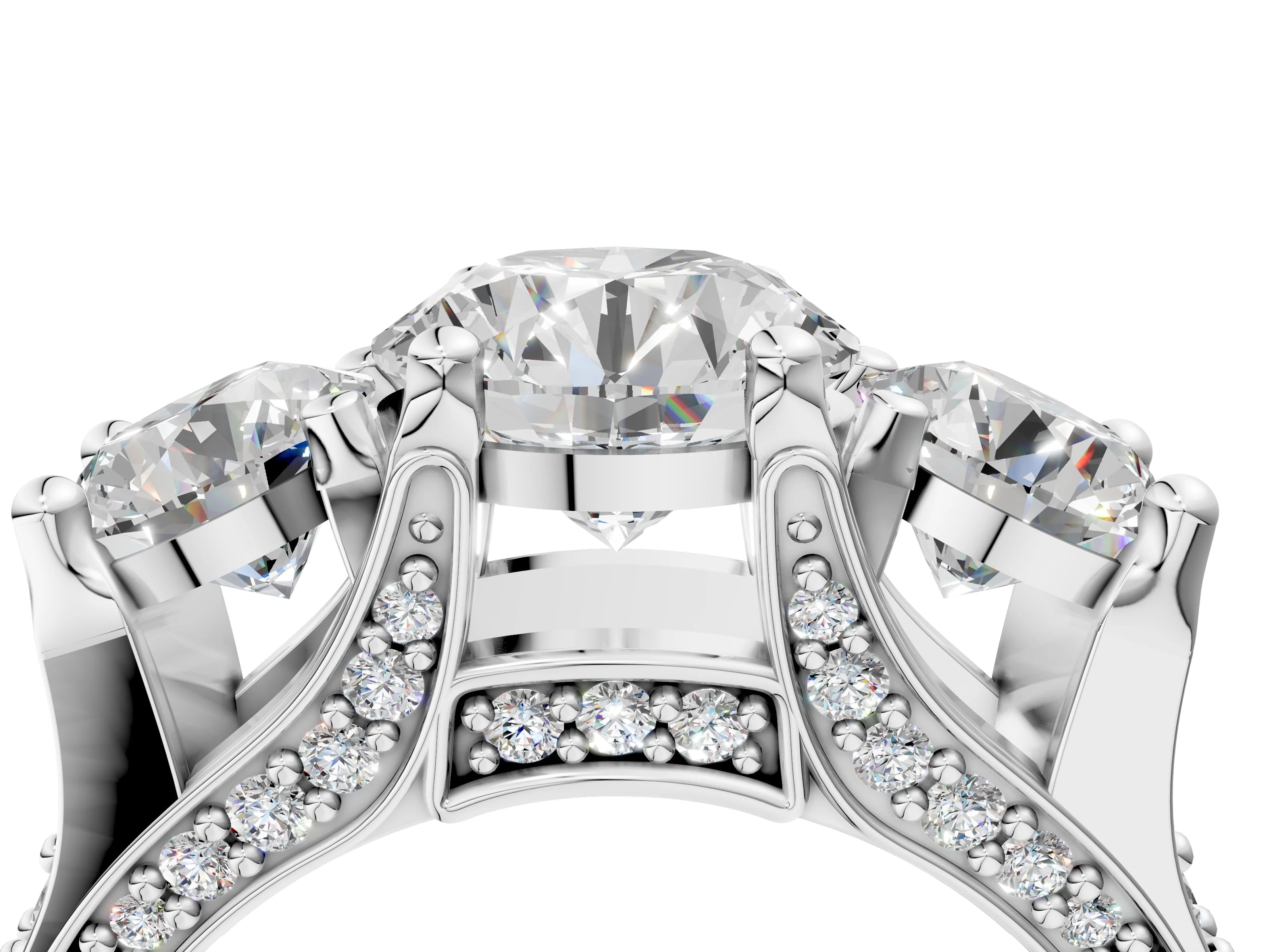 ROUND 3 STONE RING