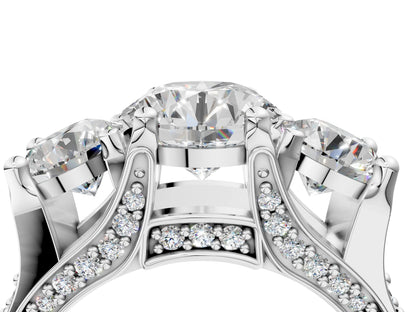 ROUND 3 STONE RING - M&D Signature Jewels
